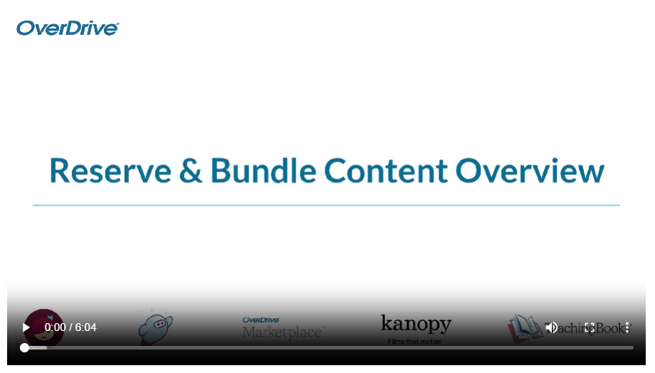 Reserve and bundle video