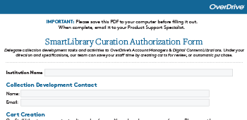 SmartLibrary Curation Authorization Form